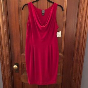 Mini Cowl Neck Red Dress